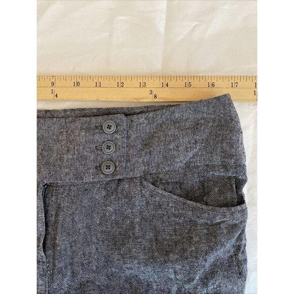 Larry Levine Women's Capri Dress Pants  Sz 12 Black Gray Heather Linen‎ Blend - Picture 6 of 10